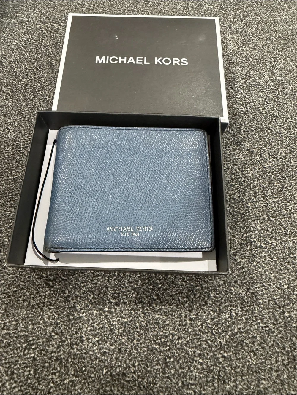 Michael Kors Men's Pebbled Leather Bifold Wallet in Dusty Blue